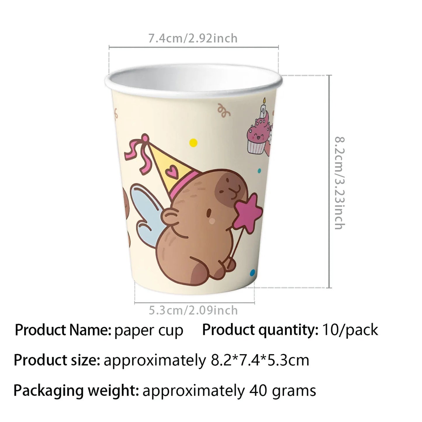 Cartoon Capybara Birthday Party Decoration Disposable Tableware Cup Plate Napkins Tablecloth Banner Baby Shower Party Supplies Good Vibrations