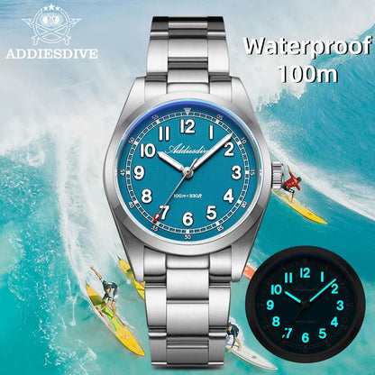 ADDIESDIVE 2025 New Men’s Luxury Quartz Watch AD2521 Ultra-Thin Sapphire Glass BGW9 Luminous 316L Steel Band 100M Waterproof Good Vibrations