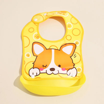 Baby food bib Baby waterproof bib three-dimensional detachable food food pocket Child child saliva pocket Good Vibrations