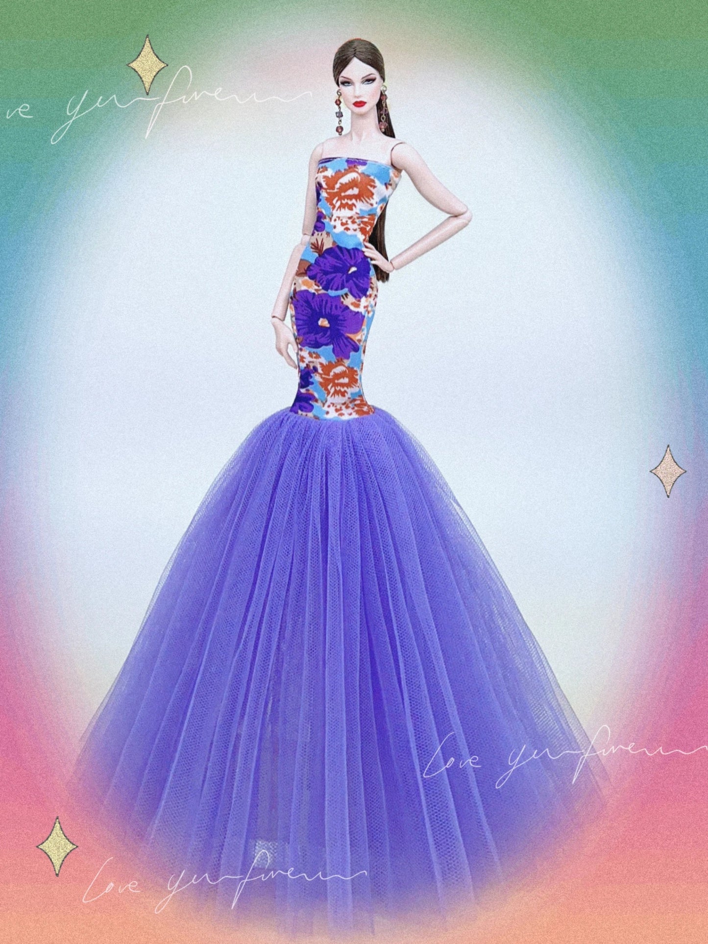 hot Wedding Dress for 30cm bjd Doll Princess Evening Party Clothes Wears Long Dress Outfit Set 30cm 1/6 clothes accessories Good Vibrations