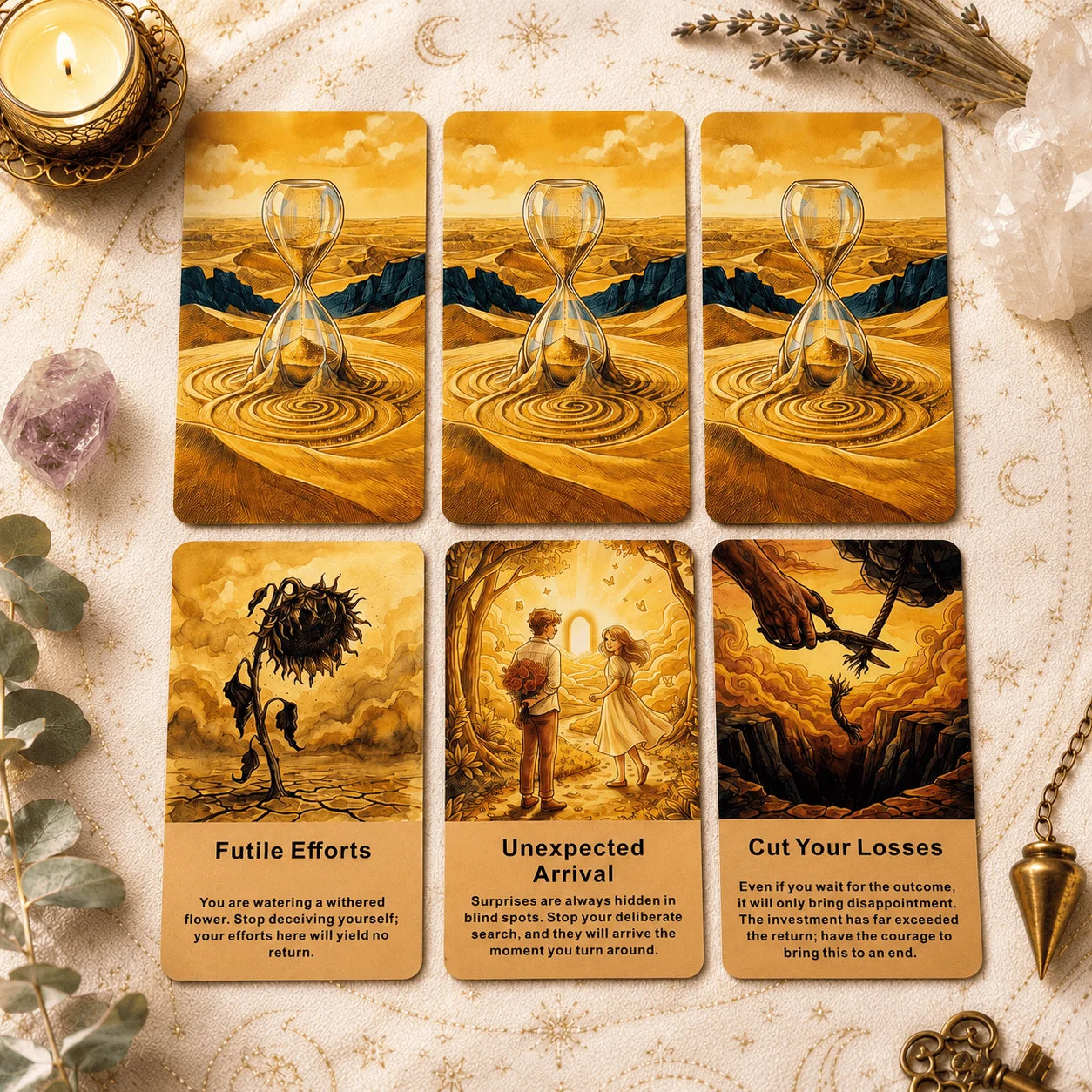 English Oracle Cards 54 Pieces Time and Cycle Divination, European Healing Meditation Spiritual Gift, Tarot Deck Good Vibrations
