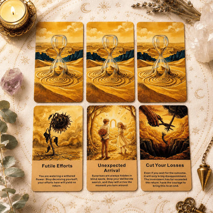 English Oracle Cards 54 Pieces Time and Cycle Divination, European Healing Meditation Spiritual Gift, Tarot Deck Good Vibrations