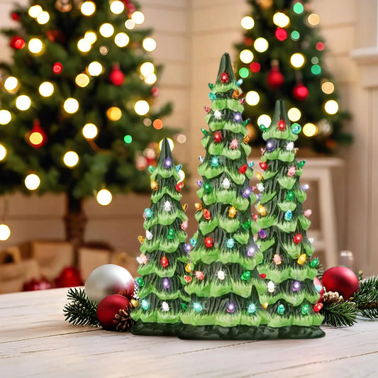 Christmas Tree Desktop Ornament Resin Decorative Home For Living Room Holiday Tabletop Display Festive Centerpiece Good Vibrations