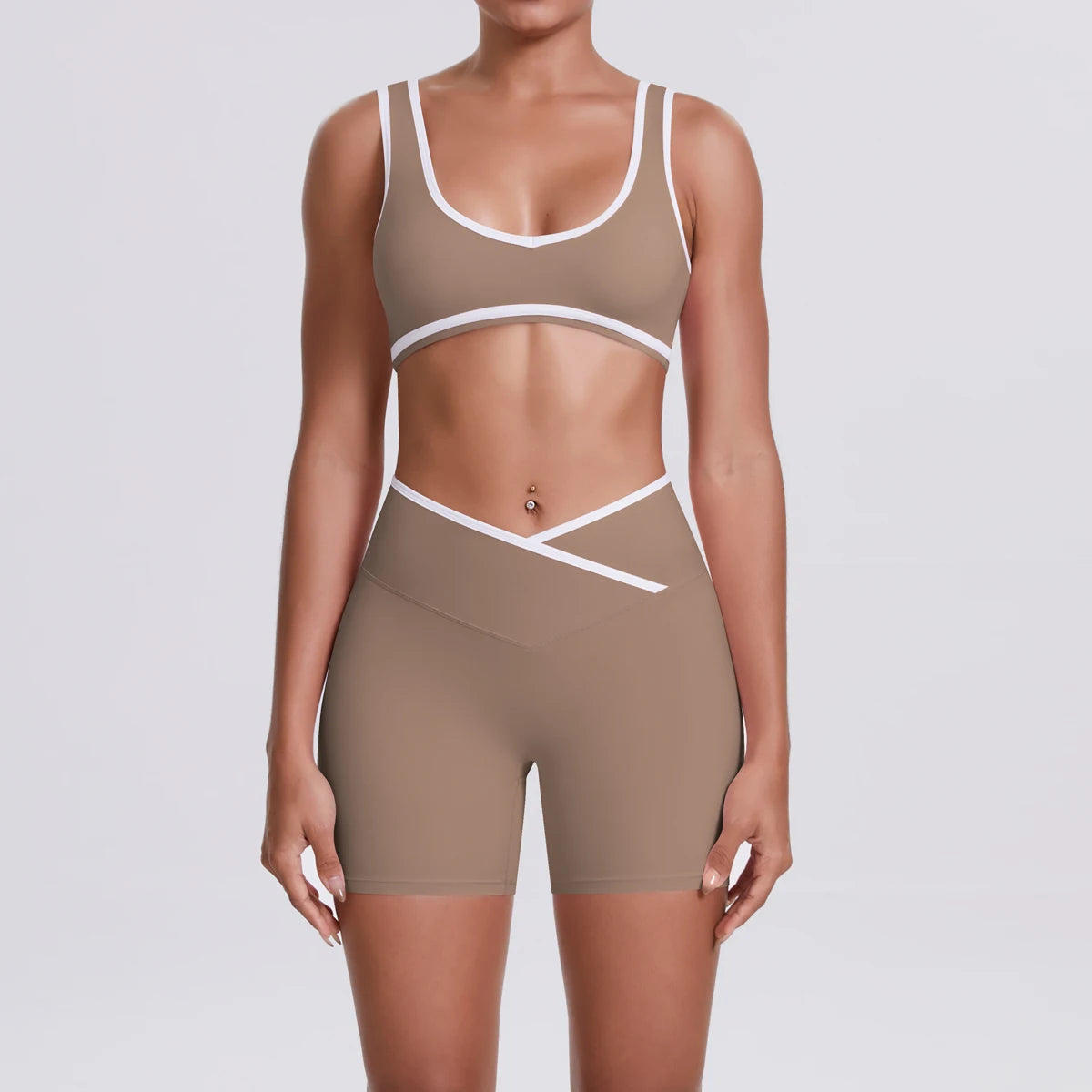 Women Two Piece Gym Workout Set Female Bra Yoga Sets 2ps Shorts Fitness Wear Women Quick-Dry Camisole Sports Bra Suits Good Vibrations