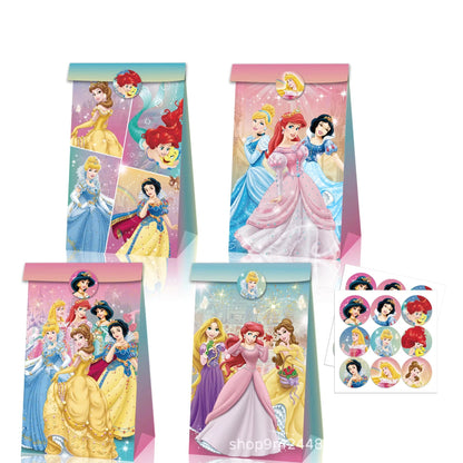 Princess Party Favor Girls' Happy Birthday Banner Princess Pinata Fillers Mask Stickers Disposable Tableware Set Decorations Good Vibrations