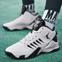 Men's High Top Basketball Shoes Breathable Anti-Slip Wear-Resistant Sports Training Shoes for Students Cross-Border Bestseller Good Vibrations