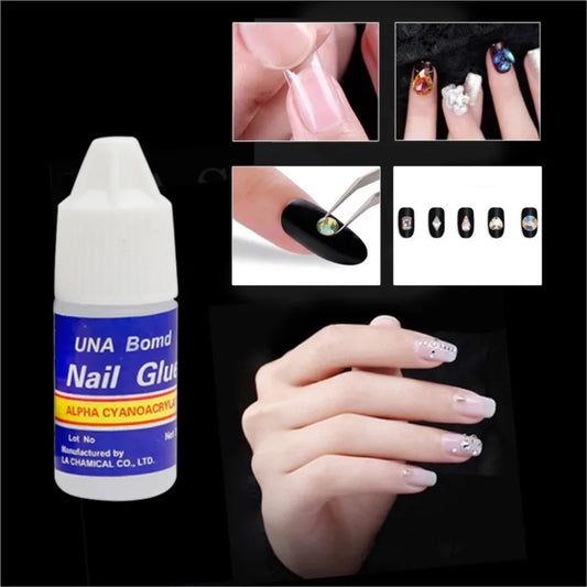 5Pcs Fast Drying Nail Art Glue Glitter UV Acrylic Rhinestones Press on Nails Strong Adhesive Nail Glue False Tips Manicure Tool Good Vibrations