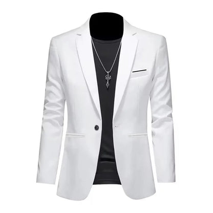 Men's Trendy Leisure Boutique Suit Jacket  Autumn Casual Business Slim Fit Non-ironing Single Button Suit Solid Formal Blouse Good Vibrations