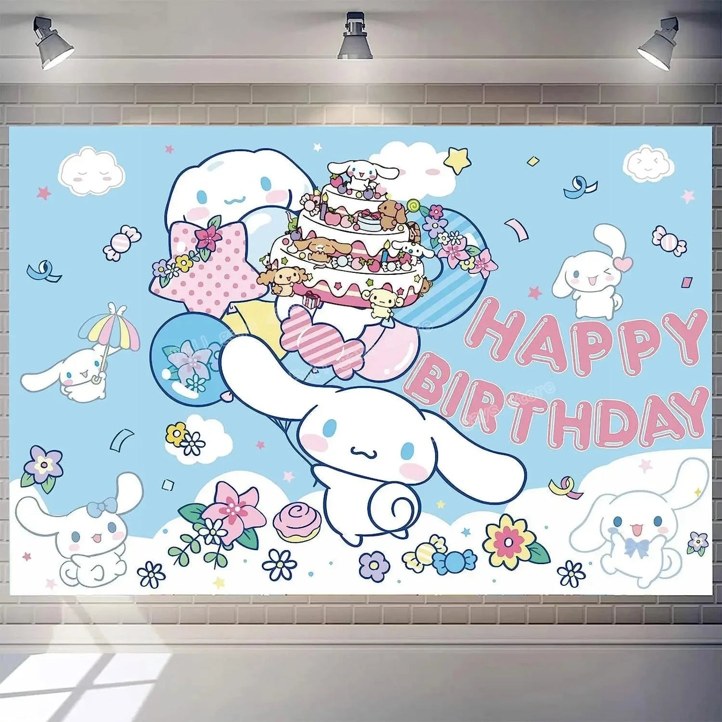 Cinnamoroll Theme Party Supplies Kids Birthday Christmas Decorations Gift Bag Ballons Banner Cake Topper Tableware Accessories Good Vibrations