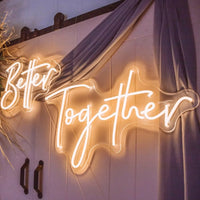 Better Together Neon Sign Wedding Decor Birthday Party Led Lights Wall Hanging Bedroom Personalize Engagement Gifts Neon Lights Good Vibrations