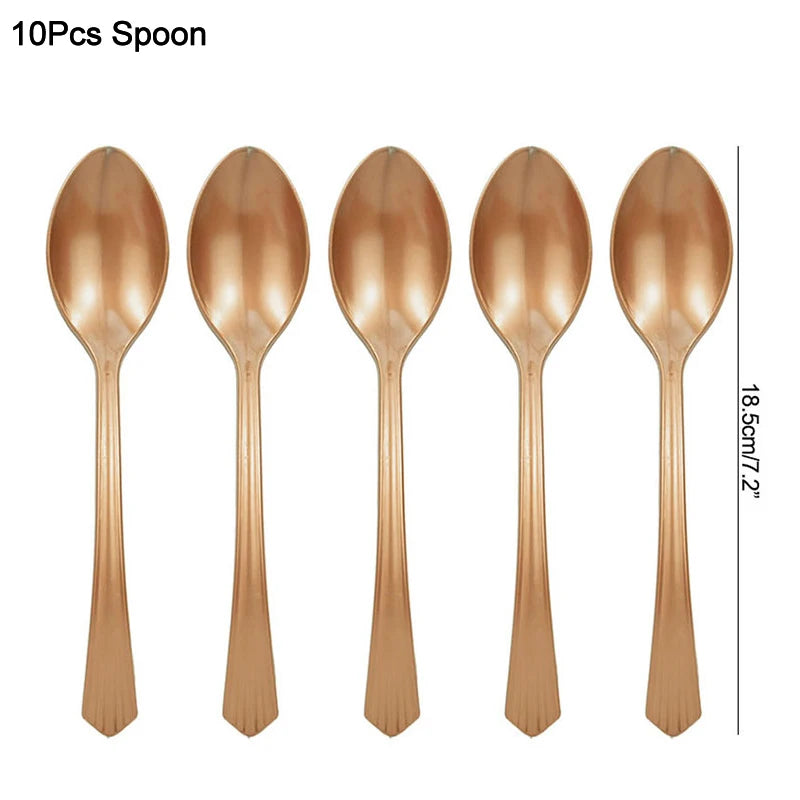 Rose Gold Party Disposable Tableware Set Paper Plate Cup Kids Adult Birthday Wedding Bachelorette Party Decoration Baby Shower Good Vibrations