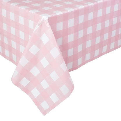 Red Black Checkered Disposable Tablecloth Wedding Birthday Party Indoor Outdoor Picnic Table Cover Plastic Waterproof Tablecloth Good Vibrations