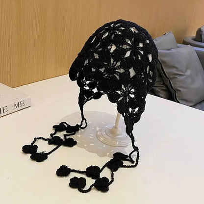 Knitted Hats Handmade Hollowed Knit Cap Literary Fisherman's Hat Crocheted Hat Ethnic Baotou Cap Cotton Pullover Hat Breathable Good Vibrations