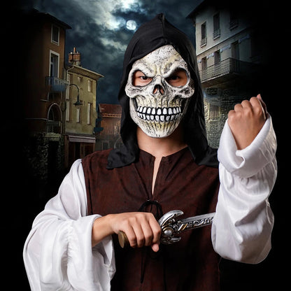 Halloween Cosplay Mask Latex Hood Skull Mask Dance Party Costume Accessories Props Good Vibrations