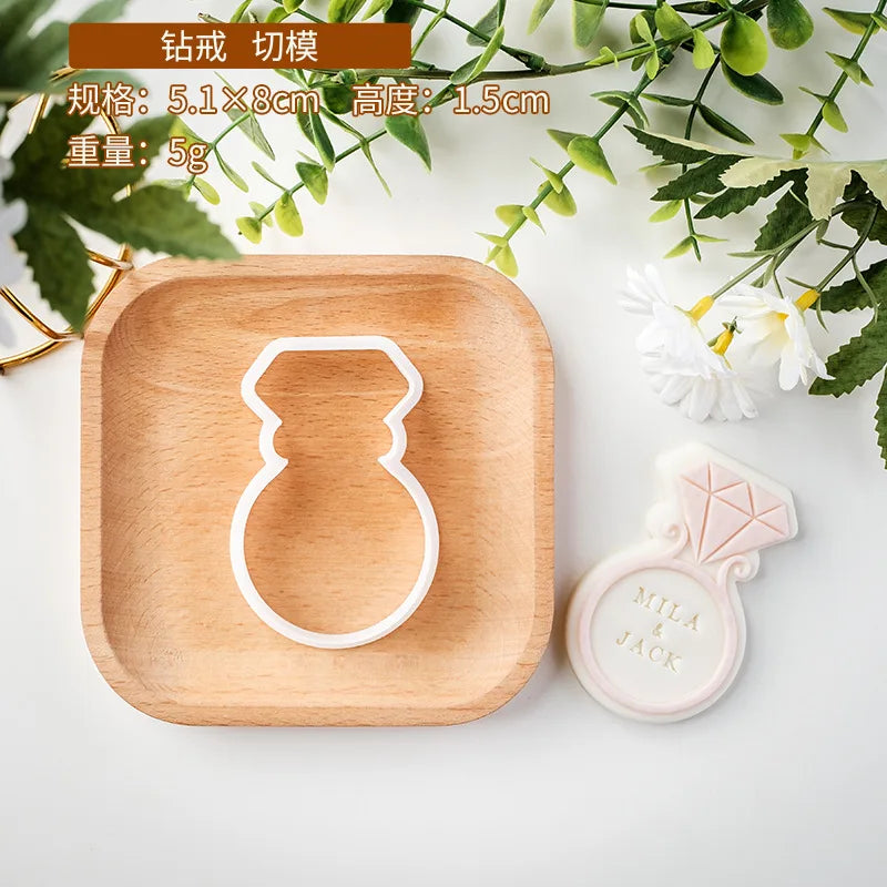 Western Style Wedding Sugar Cookies Mold Valentine's Day Engagement Dessert Table Decoration Cake Molds DIY Baking Cookie Tools - Good Vibrations