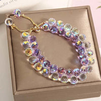 Stylish Multicolored Artificial Crystal Bracelet Fashion Shiny Handmade Charm Stone Beads Bracelet for Women Jewelryساعات نسائية Good Vibrations