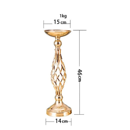 Table Candle Holder Decoration: Golden Iron Art Vase, Twisted Road Candlestick for Wedding Flowers, Wedding Props Good Vibrations