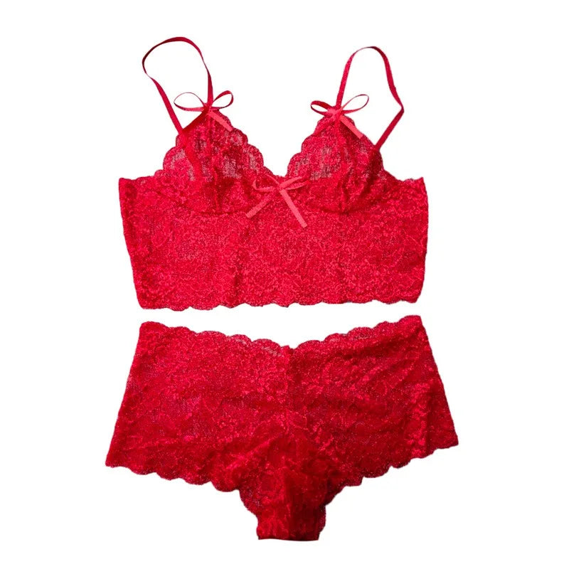 Women Sexy Bra Sets Perspective Lace Strap Fashion Solid Underwear Passion Adjustment Wrap Chest Bra  Charm Good Vibrations