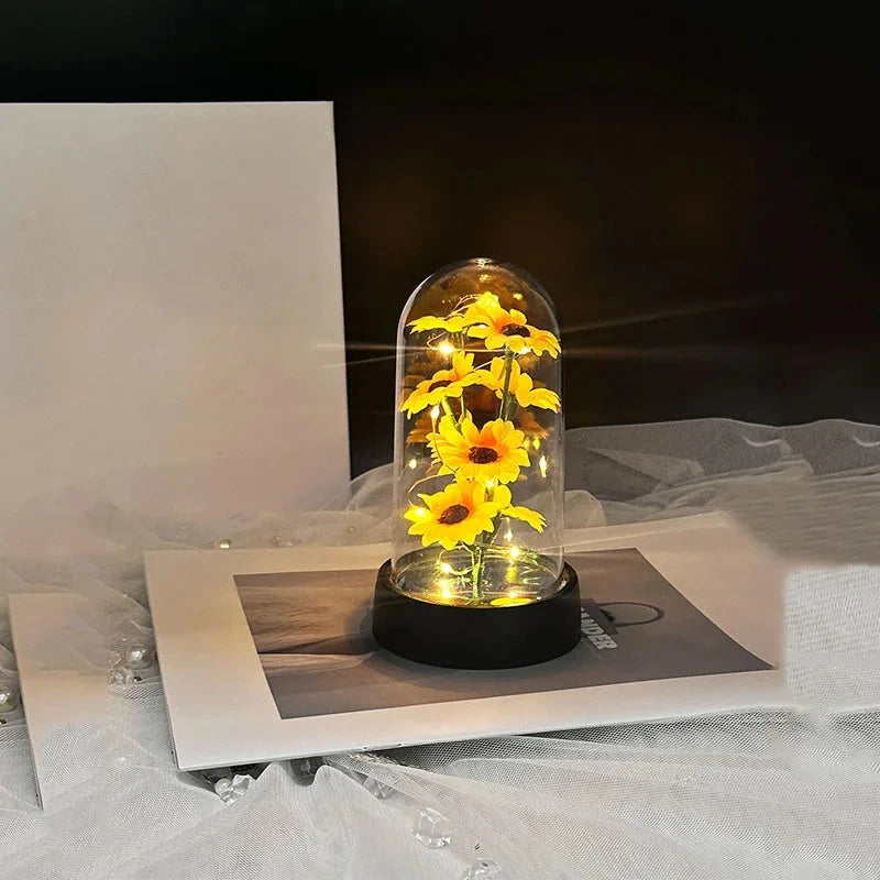 Graduation season gift small sunflower plastic set Mother's Day send wife send mother Valentine's Day eternal flower gift Birthd Good Vibrations