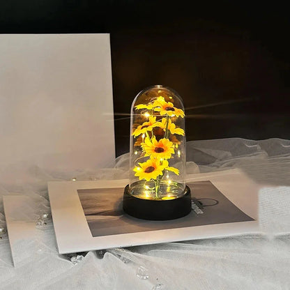 Graduation season gift small sunflower plastic set Mother's Day send wife send mother Valentine's Day eternal flower gift Birthd Good Vibrations