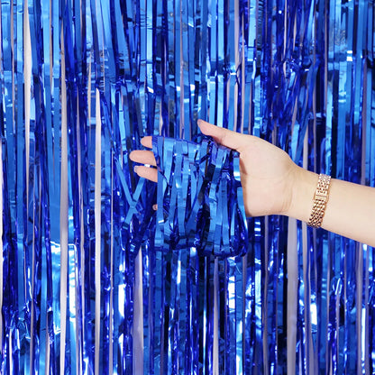2/3/4M Party Background Wedding Decor Foil Fringe Curtain Sequin Bachelorette Photo Backdrop Wall Curtain Birthday Baby Shower Good Vibrations