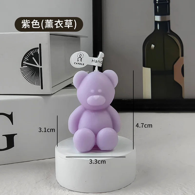 1pc Lovely Bear Aromatherapy Candles for Home Decoration Lovely Scented Candle Photography Props Festival Home Ornaments Good Vibrations