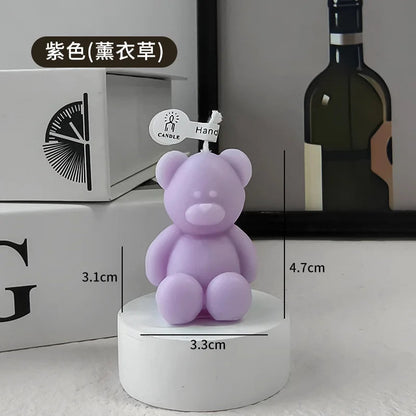 1pc Lovely Bear Aromatherapy Candles for Home Decoration Lovely Scented Candle Photography Props Festival Home Ornaments Good Vibrations