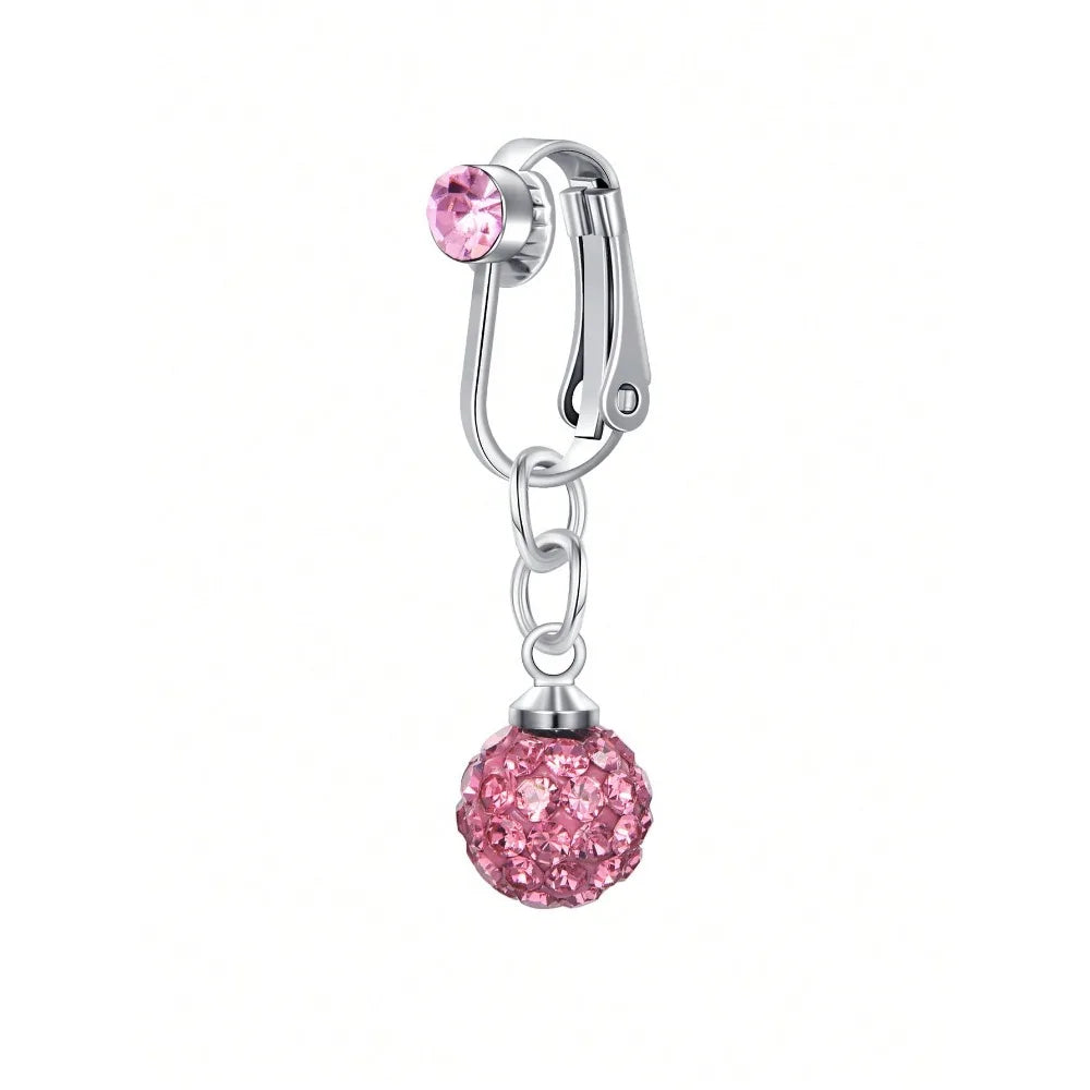 Fake Belly Ring Bell Button Rings Fake Belly Piercing Love Heart Butterfly Dangle Clip On Umbilical Navel Cartilage Earring Clip Good Vibrations Adult Super Store