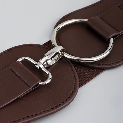 Luxury ladies wide belt elastic vintage buckle leather wide fashion wild pin buckle women's belt waist seal belt Good Vibrations