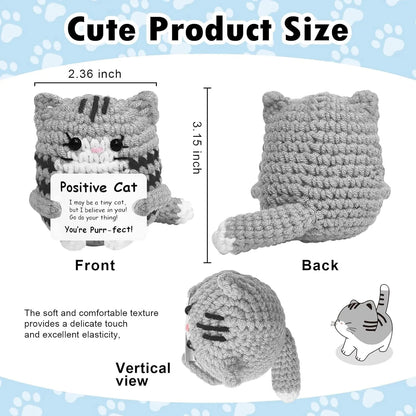 Positive Energy Pocket Hug Crochet Doll, Mini Handmade Knitted Plush Potato Turtle Vegetable Duck Funny Support Gift with Card Good Vibrations