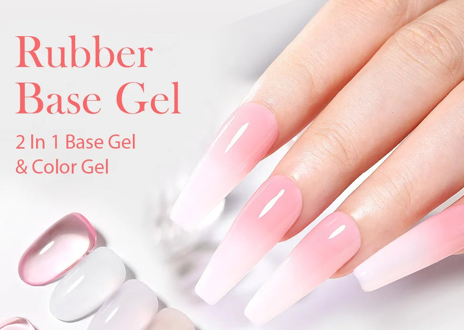 BORN PRETTY Milky Pink Rubber Base Gel Nail Polish Glitter 15ml Semi-Permanent Varnish Soak Off Self Leveling UV LED Gel Good Vibrations
