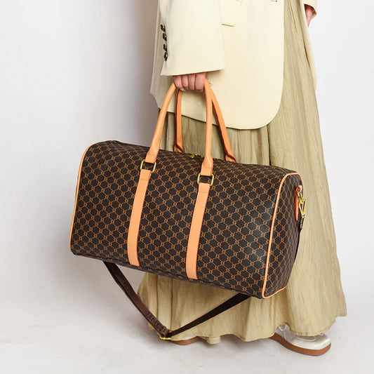 Women's Classic Boston Handbag Large Capacity Elegant Travel Duffle Bags for Women Weekend Luggage Travel Shoulder Bag Good Vibrations