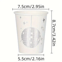 Disco Sliver Disposable Tableware Party Supplies Set Paper Plates Cups Napkins Cake Topper  Kids Baby Birthday Shower  Wedding Good Vibrations