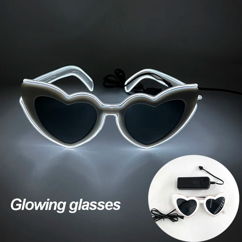 LED Funny Sunglasses Futuristic Soldier Round LED Steampunk Glasses Birthday Halloween Christmas Concert Steampunk Toy Glasses Good Vibrations