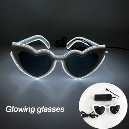 LED Funny Sunglasses Futuristic Soldier Round LED Steampunk Glasses Birthday Halloween Christmas Concert Steampunk Toy Glasses Good Vibrations