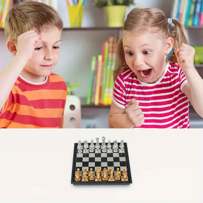 Mini Magnetic Chess Board Game Toys Folding Magnetic Plastic Chessboard Portable Interactive Toy for Kids Adult Birthday Gift Good Vibrations Adult Super Store