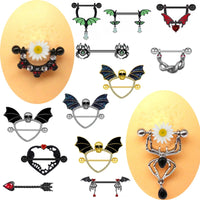 Gothic Nipple Rings Spider Skull Nipple Piercing Jewelry Halloween Body Jewelry Good Vibrations Adult Super Store