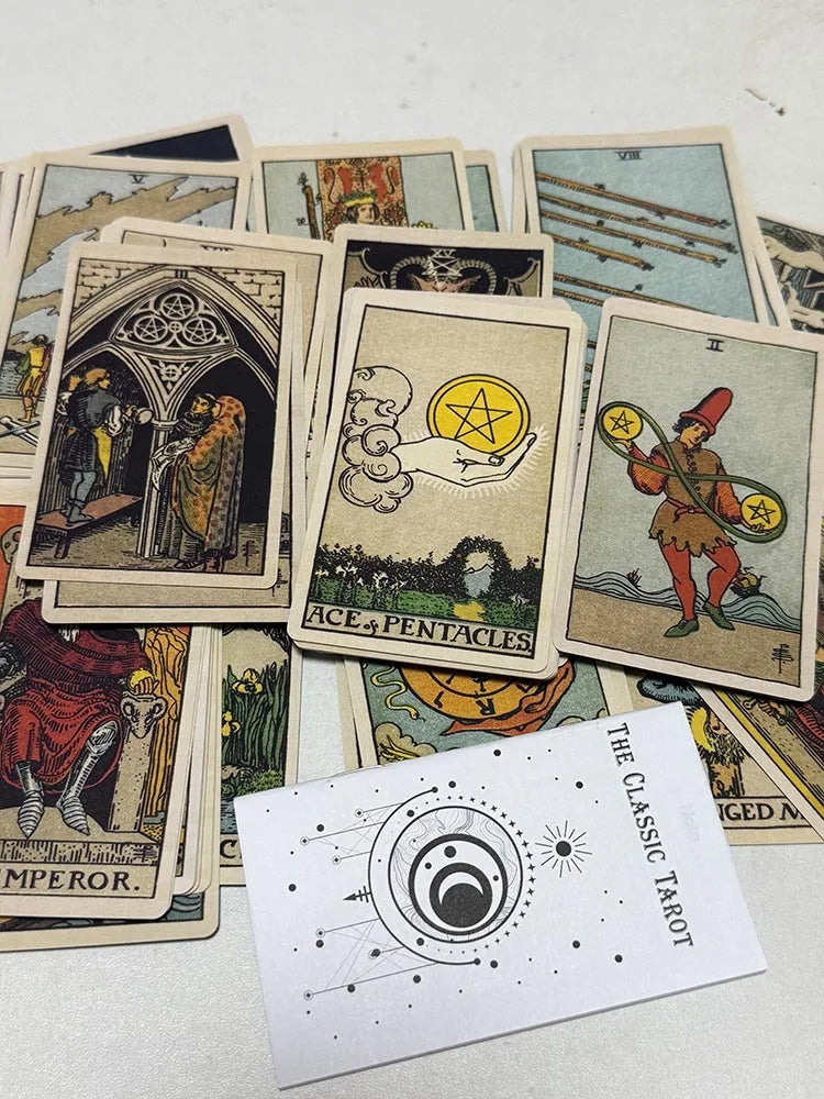 The Classic Tarot Cards A 78 Deck Board Games Mystical Divination Fate Fortune Tarot Cards with Guide Book Good Vibrations