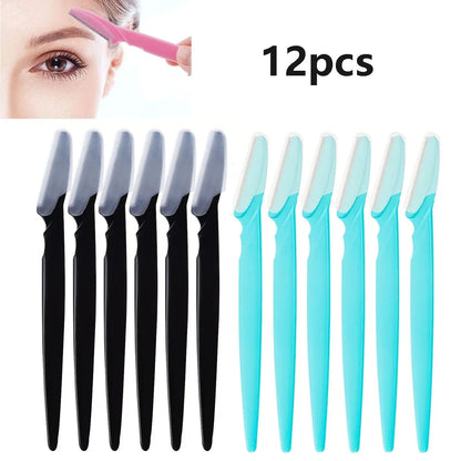 6/12Pcs Mix Color Eyebrow Razor Women Face And Body Safe Trimmer Hair Shaver Eye Brow Remover With Cover Small Makeup Tools Set Good Vibrations