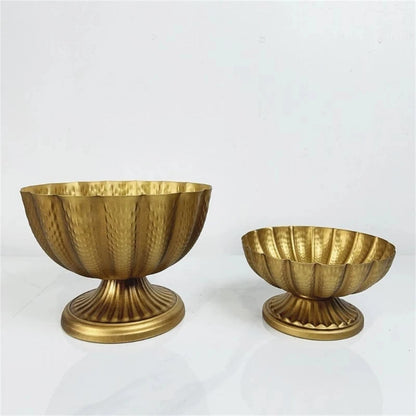 Vintage Iron Compote Bowl Vases for Wedding Centerpieces Small Set of 2 Good Vibrations