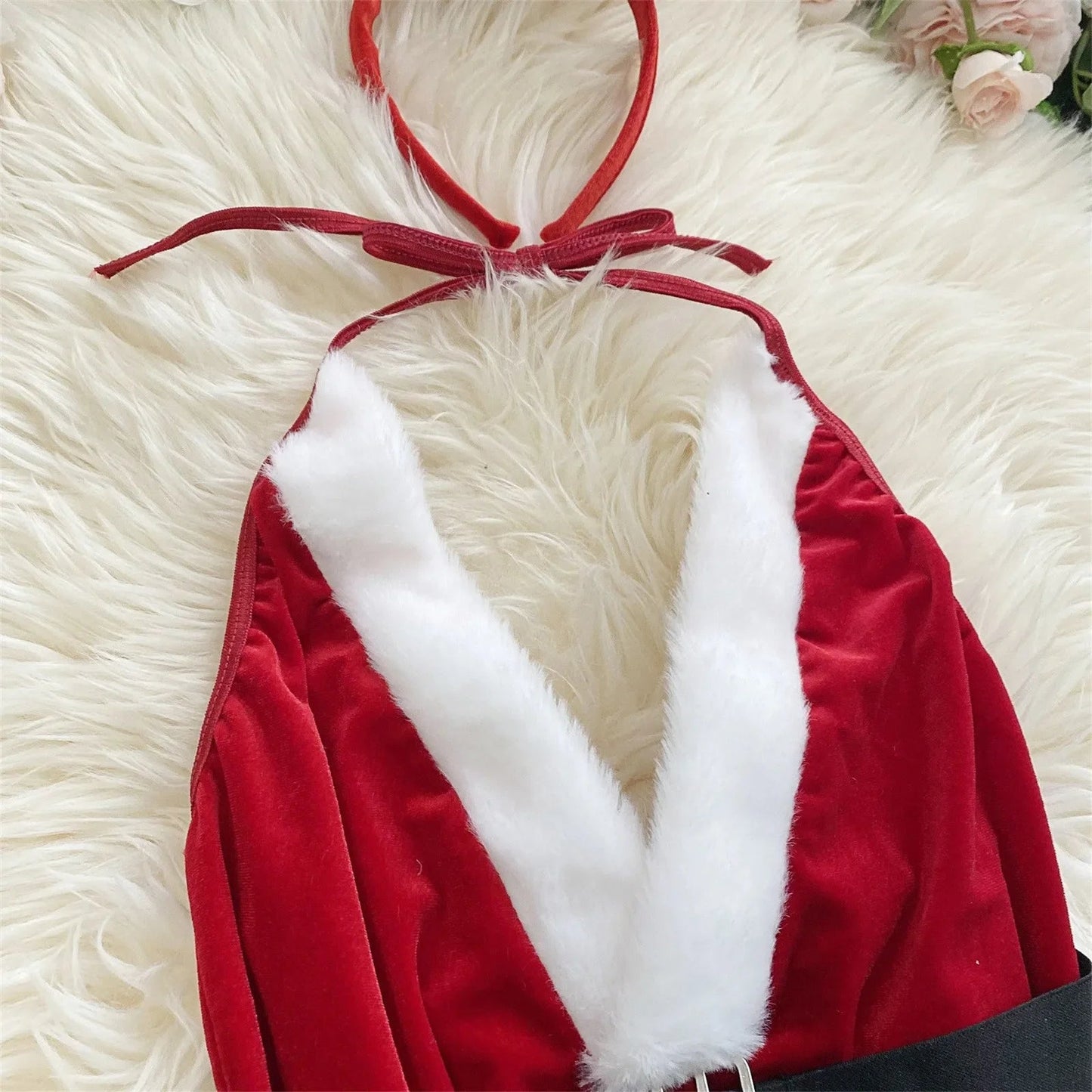 Women'S Christmas Sexy sets Bunny Red Bodysuit Lingerie And Hat Underwear Women Sexy Lingerie Set lingerie sexy de femmes Good Vibrations