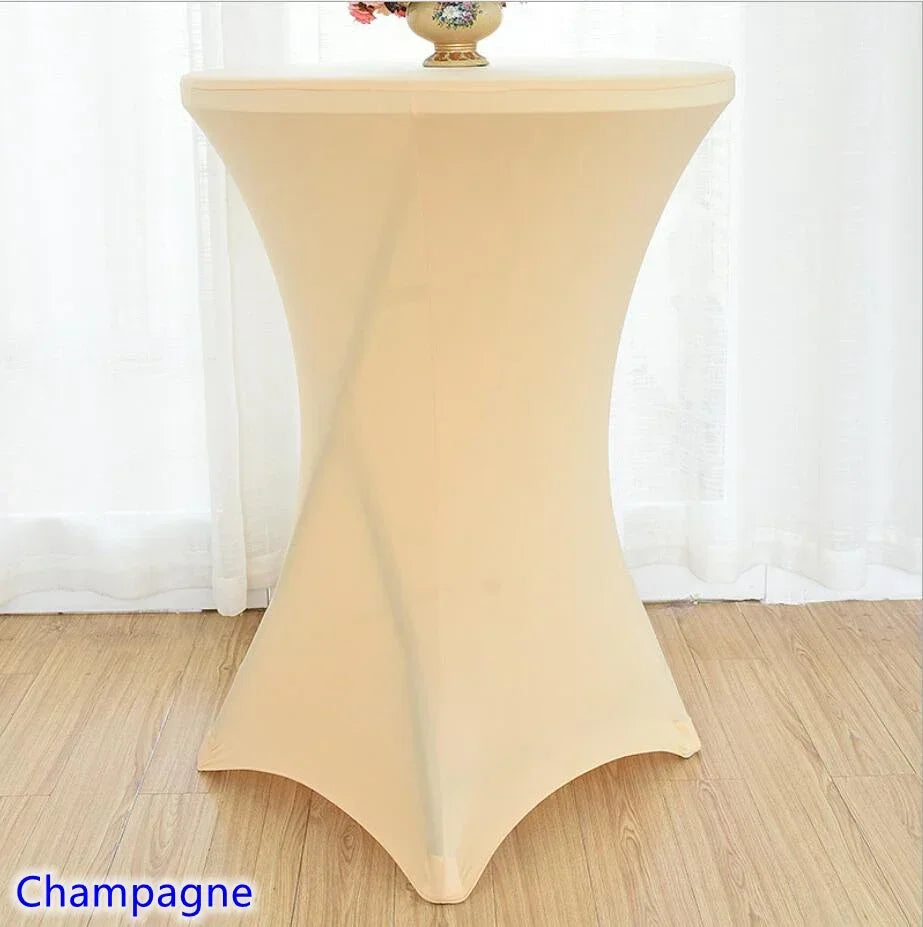 Wedding Birthday Party Decoration Cocktail Spandex Table Covers Round Cloth High Bar Banquet Hotel  Show Solid Colour Good Vibrations