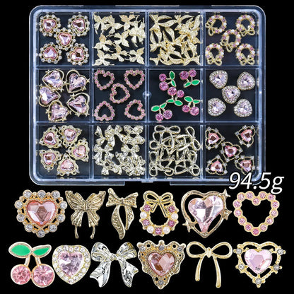 120pcs/box 3D Gold Bow Butterfly Nail Metal Charms Shiny Cute Bowtie/Diamond Star Nail Jewelry 120 Luxury Nail Art Supplies #RE4 Good Vibrations