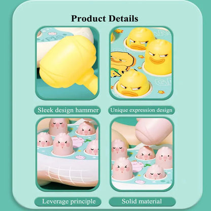Duck/Frog/Pig Baby Toy Montessori Learning Game Educational Puzzle Gift for 12 24 Months Toddler Boy/Girl with Hammer Good Vibrations