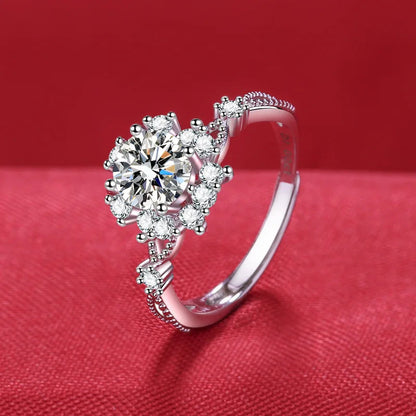 925 Sterling Silver Ring Hot AAA Zircon adjustable Size Engagement Rings For Women Wedding Ring Party Fashion Nice Jewelry Gift Good Vibrations