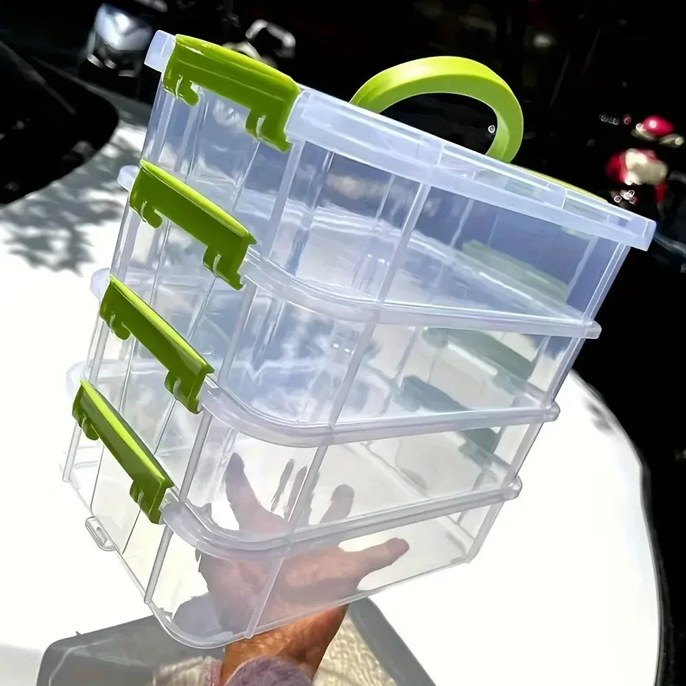Building Blocks Storage Box Transparent Visibility Tool Classification Boxes Moisture-Proof Grid Drawer Stackable Storage Casket Good Vibrations