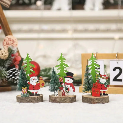 Christmas Wooden Ornaments Xmas Tree Pendant Santa Claus Crafts Table Decor Christmas Tree Decor Xmas Gifts New Year 2024 Good Vibrations