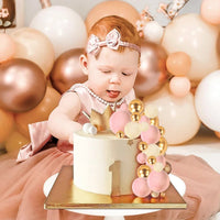 32Pcs/set Ball Cake Toppers Pink Gold Pearl Balls Cupcake Topper Flags for Kids Birthday Party Wedding Decorations Baby Shower Good Vibrations