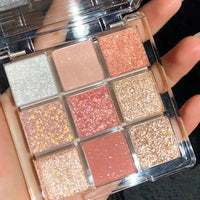 Snow Sequin 9-Color Eye Shadow Palette Glitter Snowflake Diamond Pink Eye Shadow Korean Charming Contour Eyes Make Up Palette Good Vibrations