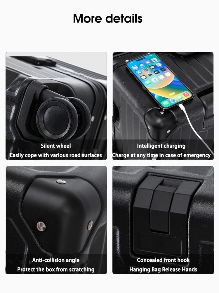 Hard Shell Carry-On Suitcase Rolling Travel Luggage with Spinner Wheels 20 24 26 28 30 Inch Large Capacity Durable Luggage Good Vibrations